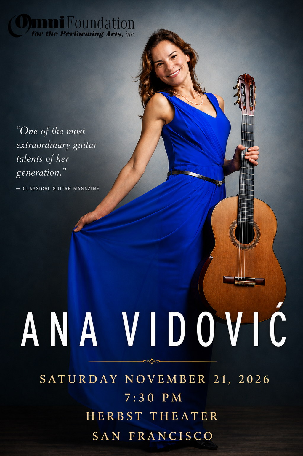 Ana Vidovic concert poster for November 21, 2026